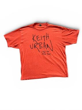Keith Urban Light The Fuse Tour Concert Graphic Band Tee Mens 2XL XXG Orange